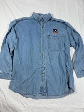 Lee Sport Vintage Philadelphia Flyers Denim Shirt Large